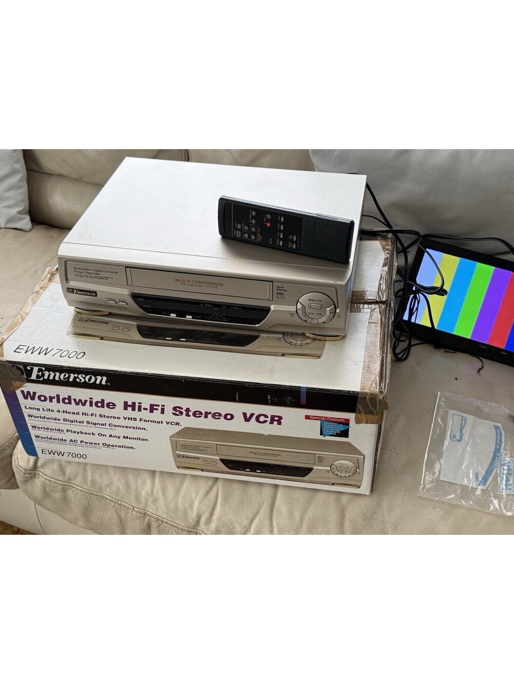 Emerson EWW‑7000 Multisystem Hi-Fi VHS VCR ,(not Working ) Rare In The Box(read